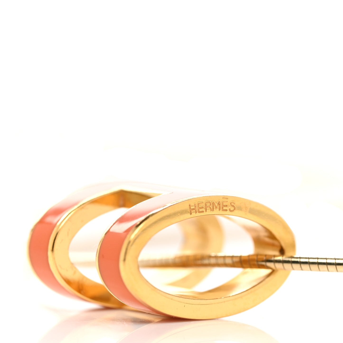Lacquered Gold Pop H Pendant Necklace Orange