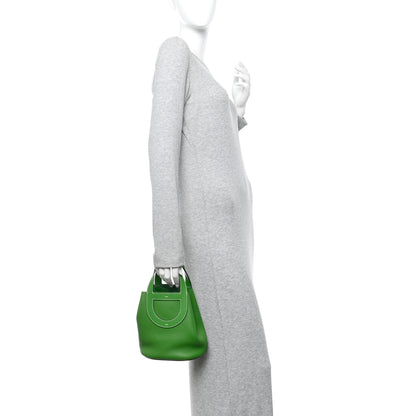 Hermes Taurillon Clemence Swift In-The-Loop 18 Bag Vert Yucca 2 of 10