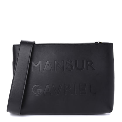 Mansur Gavriel Calfskin Logo Debossed Bag Black 1 of 9