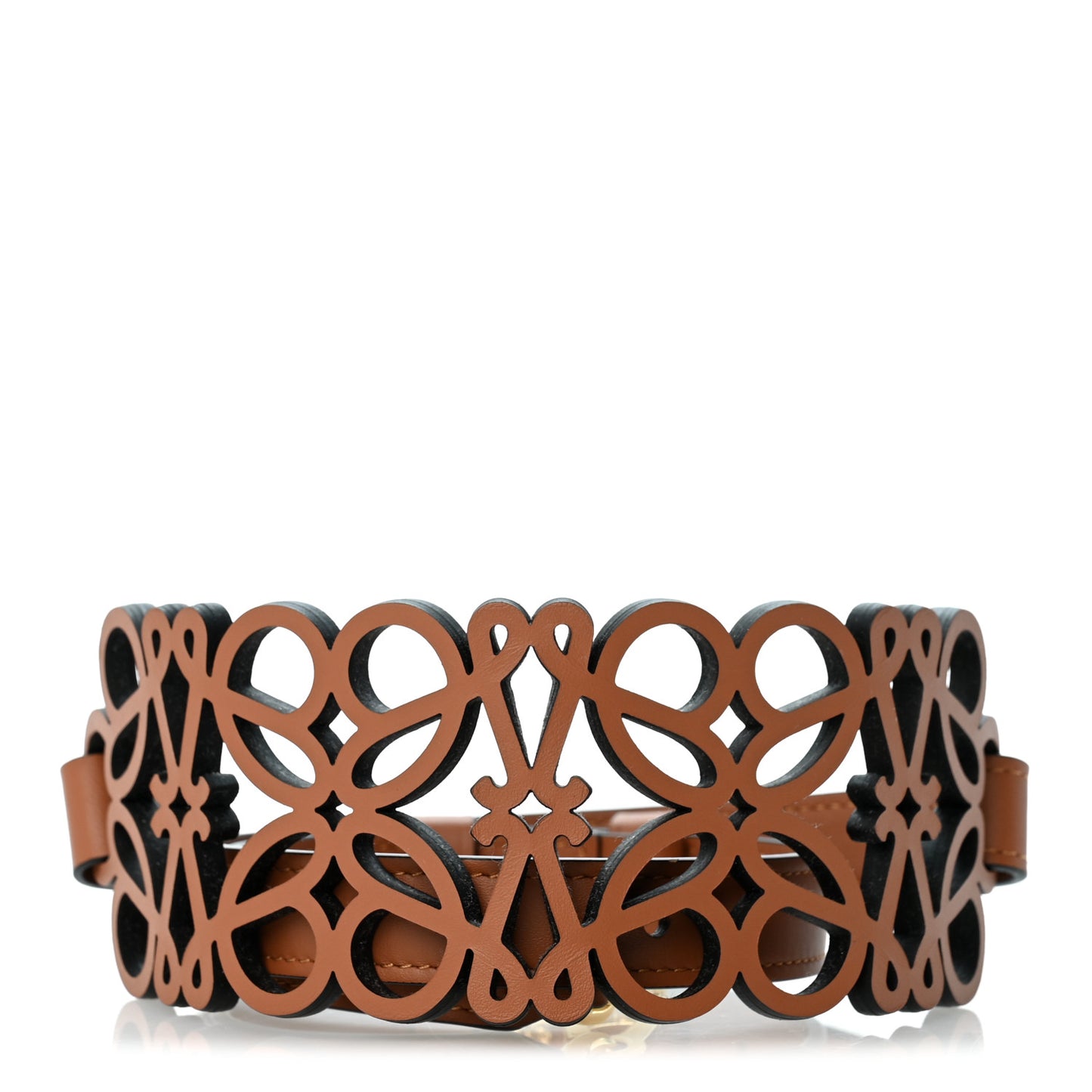 Calfskin Anagram Cutout Strap  Tan