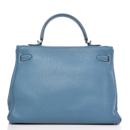 Hermes Togo Kelly Retourne 35 Blue Jean 4 of 41
