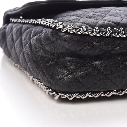 Chanel Washed Lambskin Quilted Maxi Chain Around Flap Black 9 of 10