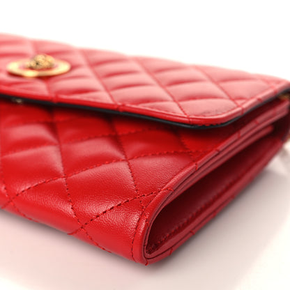 Versace Lambskin Quilted Medusa Wallet On Chain Crossbody Red 8 of 8