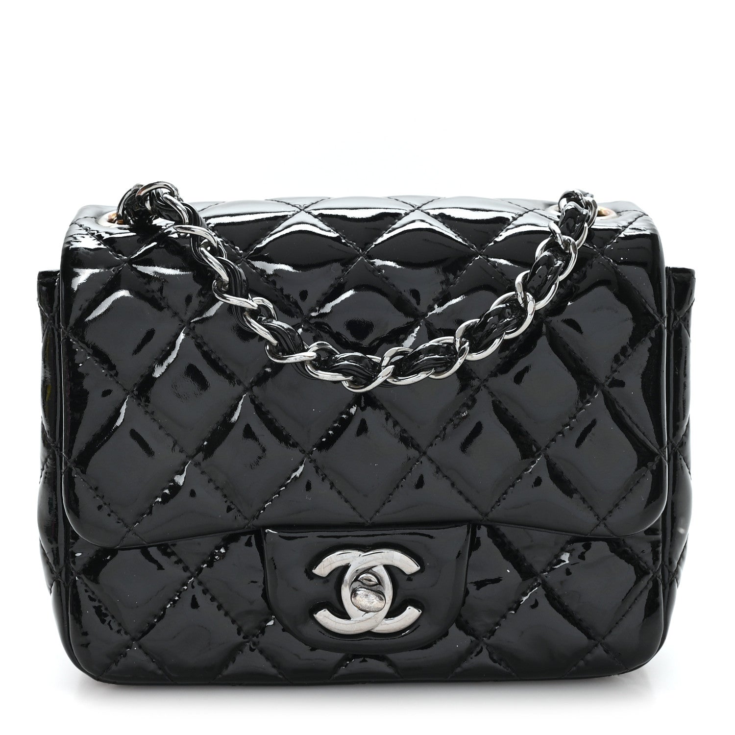 Chanel Patent Calfskin Quilted Mini Square Flap Black 1 of 11