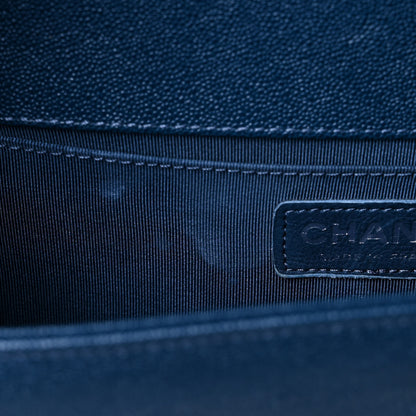 Chanel Caviar Quilted Medium Boy Flap Dark Blue 14 of 15