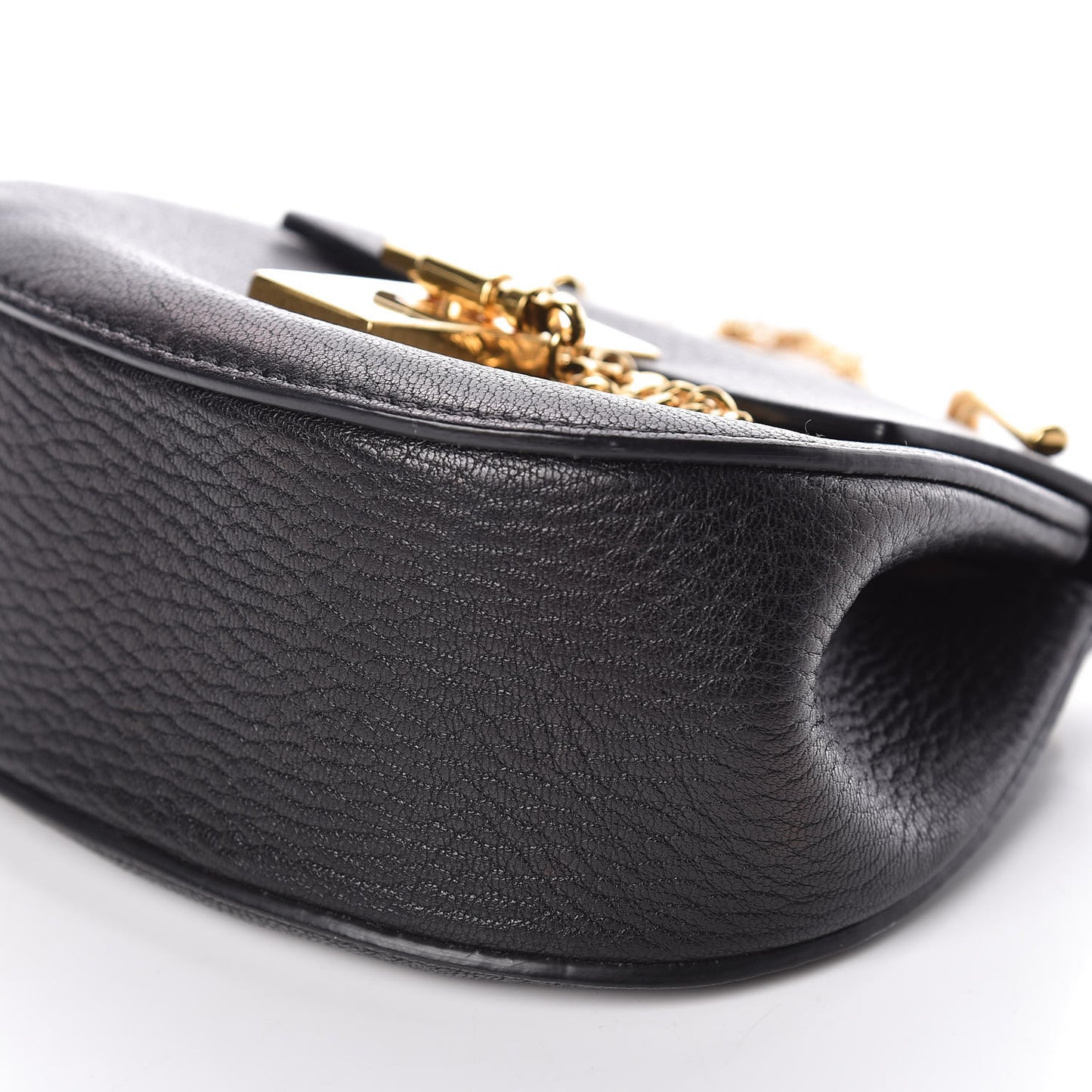 Grained Lambskin Nano Drew Shoulder Bag Black