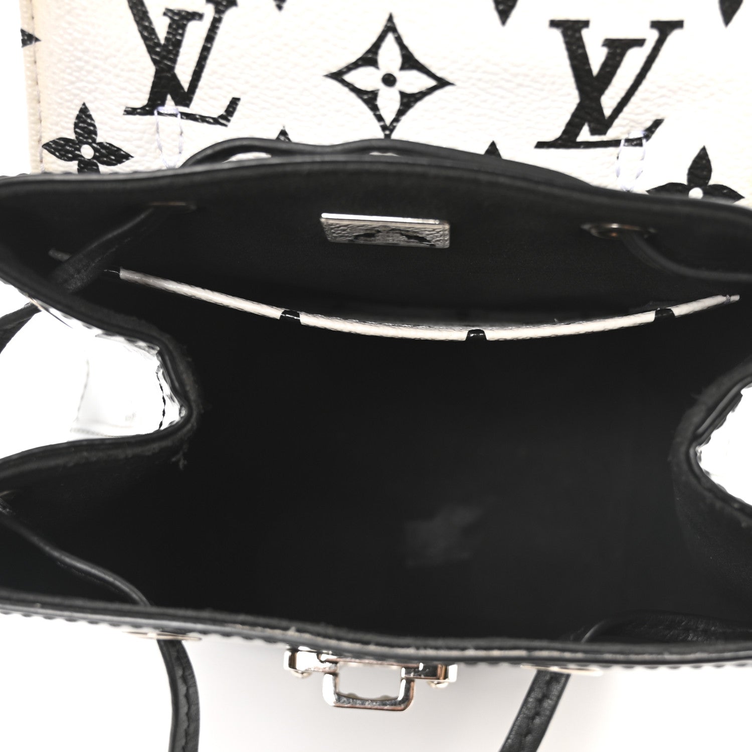Louis Vuitton Patent Monogram Hot Springs Backpack Black White 5 of 9