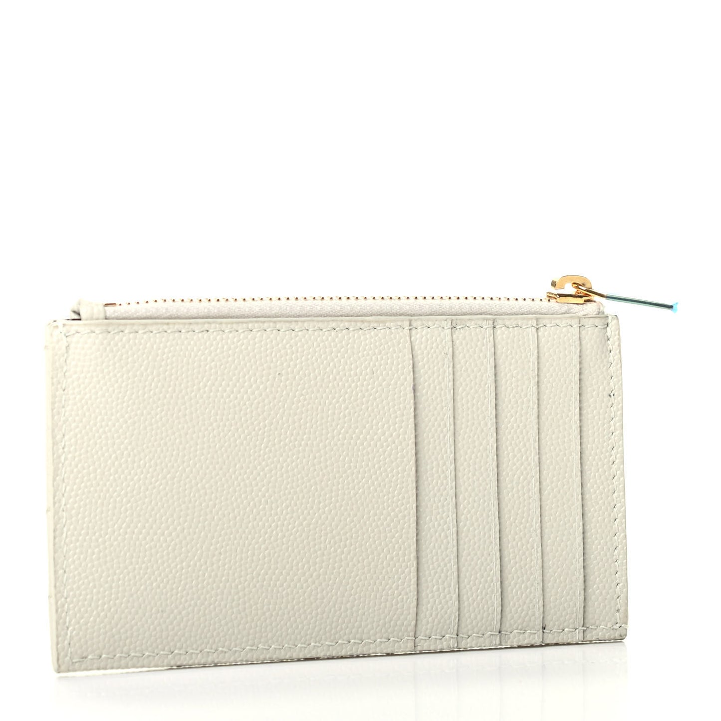 Grain De Poudre Matelasse Chevron Monogram Fragments Zippered Card Case Crema Soft