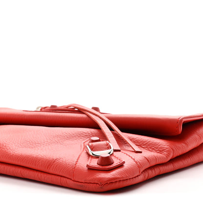 Balenciaga Matte Goatskin Rubber Covered Classic Hardware Envelope Clutch Rouge Ambre 11 of 11