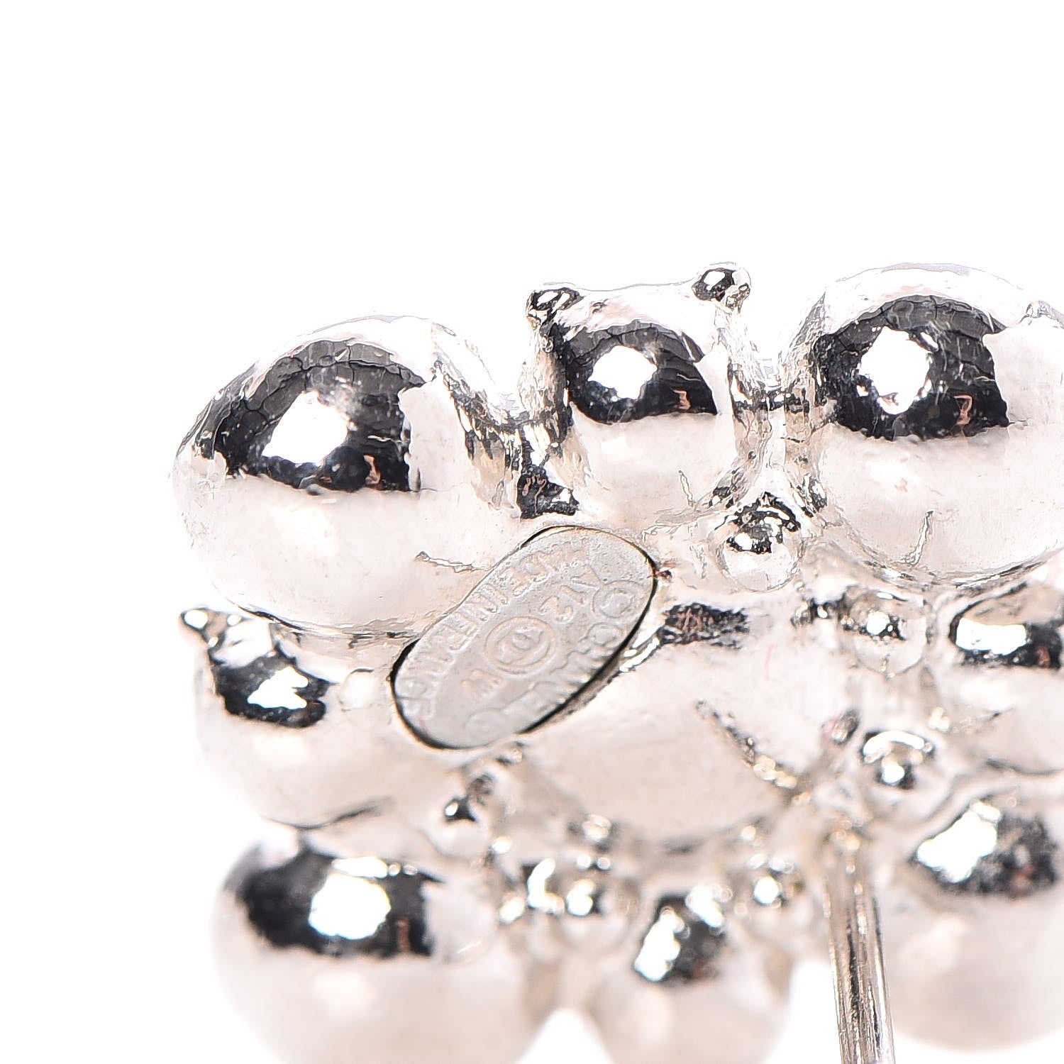 Chanel Crystal CC Earrings Silver 4 of 4