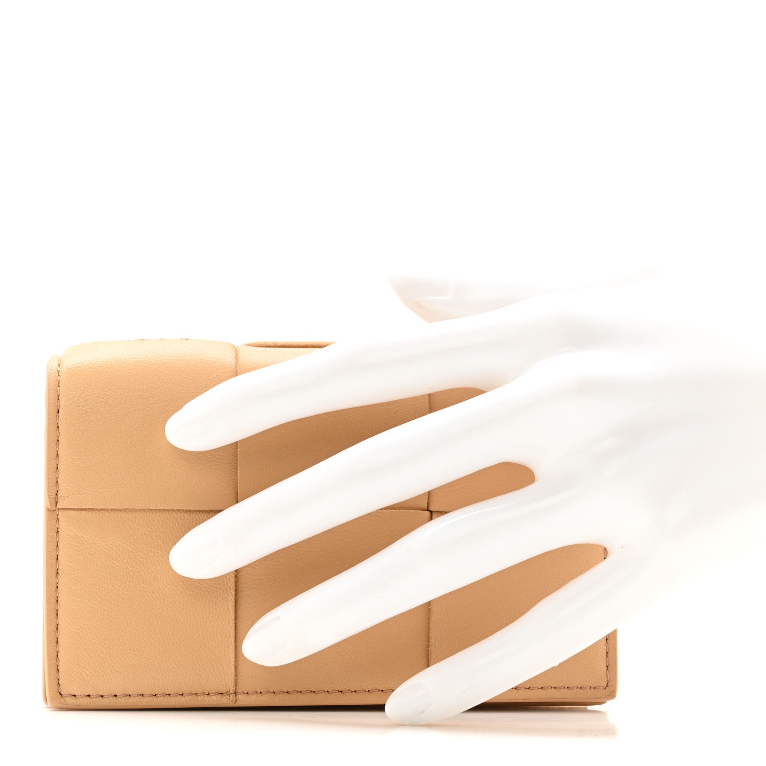 Bottega Veneta Nappa Maxi Intrecciato Card Holder Wallet Almond 2 of 9