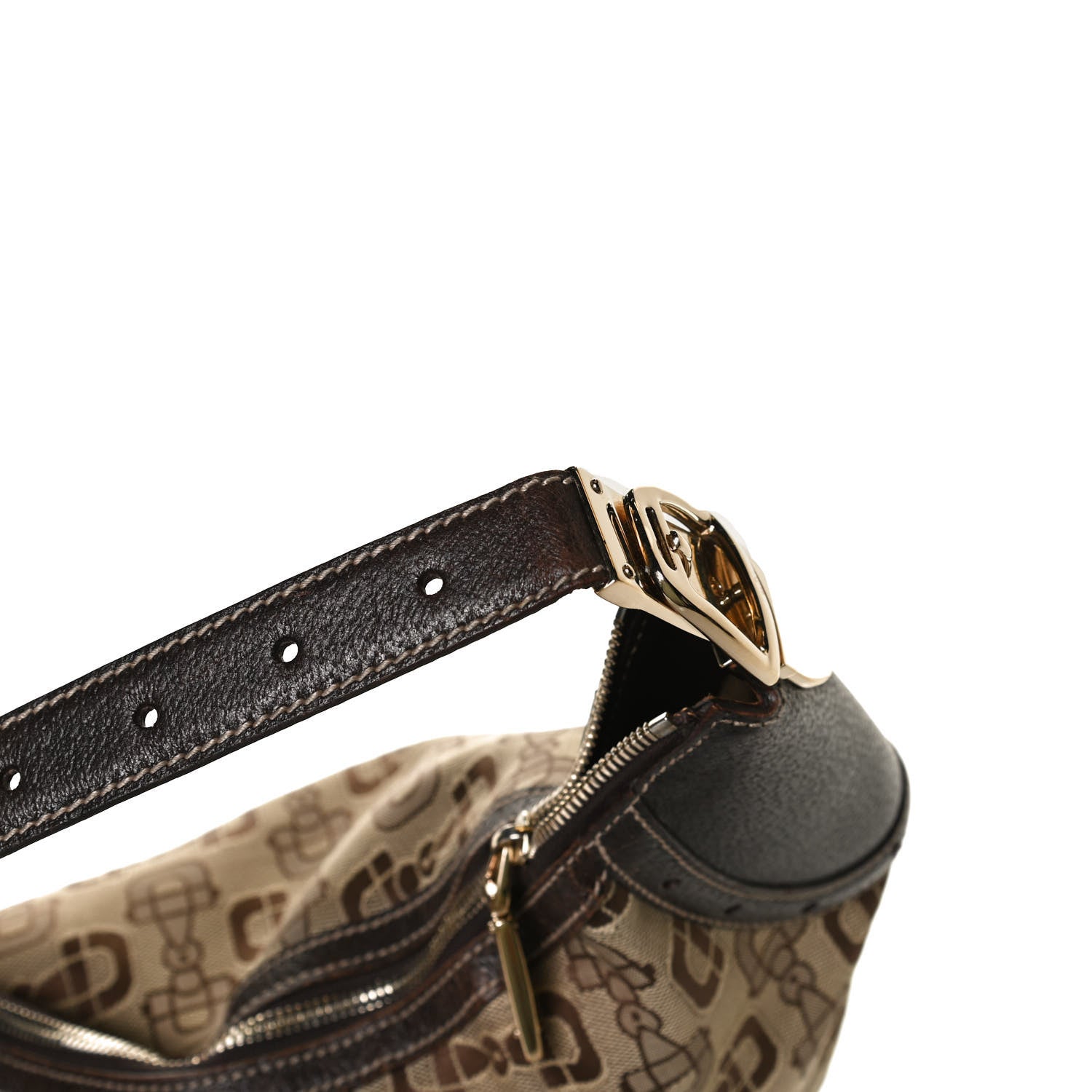 Gucci Canvas Horsebit Glam Hobo Dark Brown 25 of 27