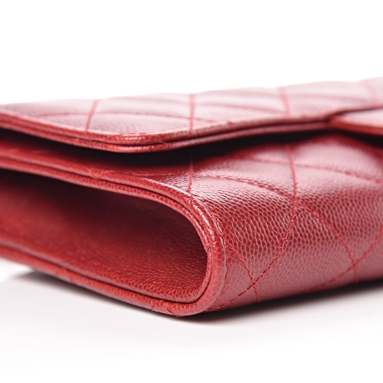 Chanel Caviar Quilted Wallet on Removable Chain Red 8 of 13