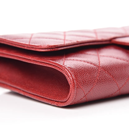 Chanel Caviar Quilted Wallet on Removable Chain Red 8 of 13