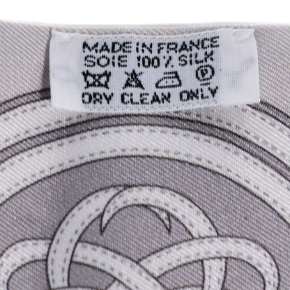 Hermes Silk Grande Tenue Twilly Scarf Rose Pale Gris Perle Blanc 4 of 6