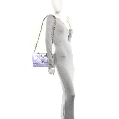 Chanel Iridescent Calfskin Quilted Medium Chanel 19 Flap Light Purple Blue 2 of 10