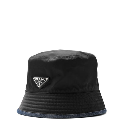 Prada Denim Re-Nylon Reversible Bucket Hat Blue Black 8 of 14