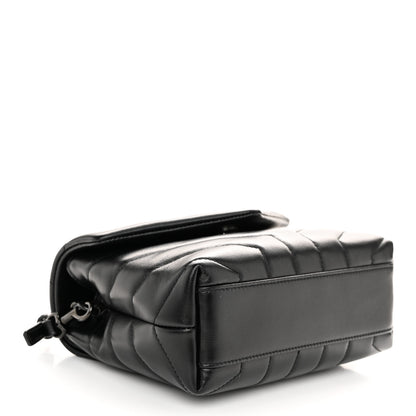 Saint Laurent Calfskin Y Quilted Monogram Monochrome Toy Loulou Crossbody Bag Black 4 of 11