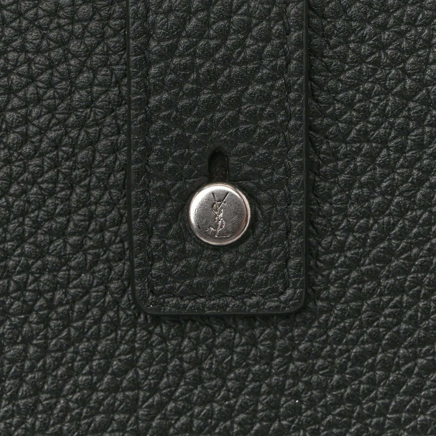 Grained Calfskin Classic Zip Around Snap Wallet Black