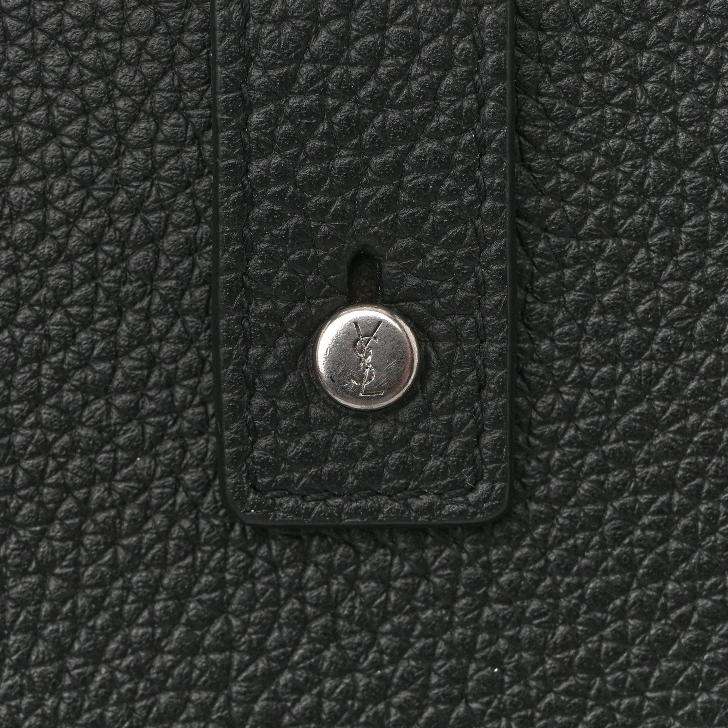 Saint Laurent Grained Calfskin Classic Zip Around Snap Wallet Black 8 of 9