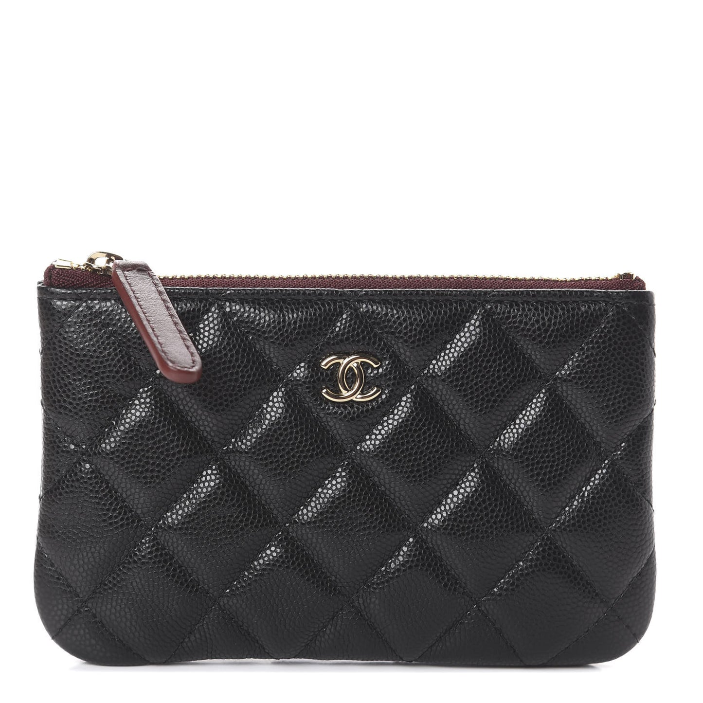 Caviar Quilted Small Cosmetic Case Black