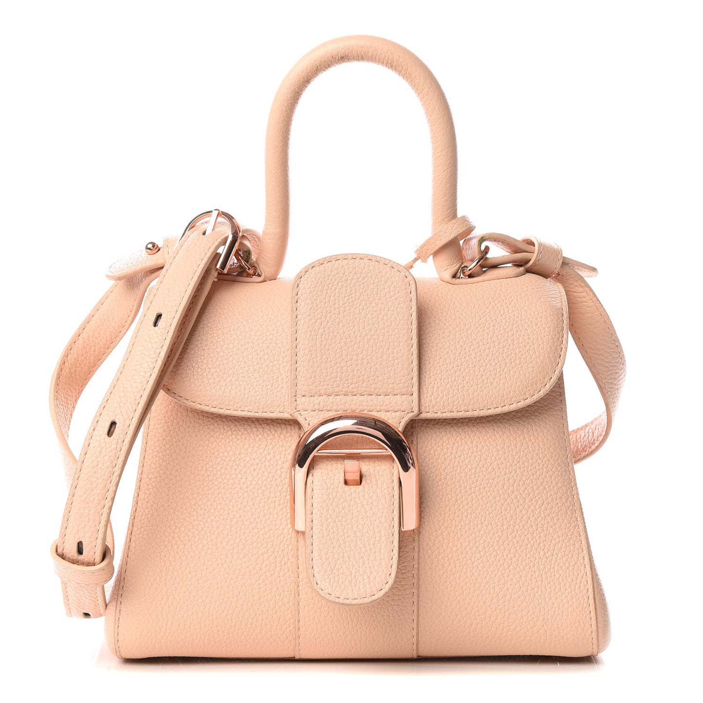 Grained Calfskin Mini Brillant Satchel Nude