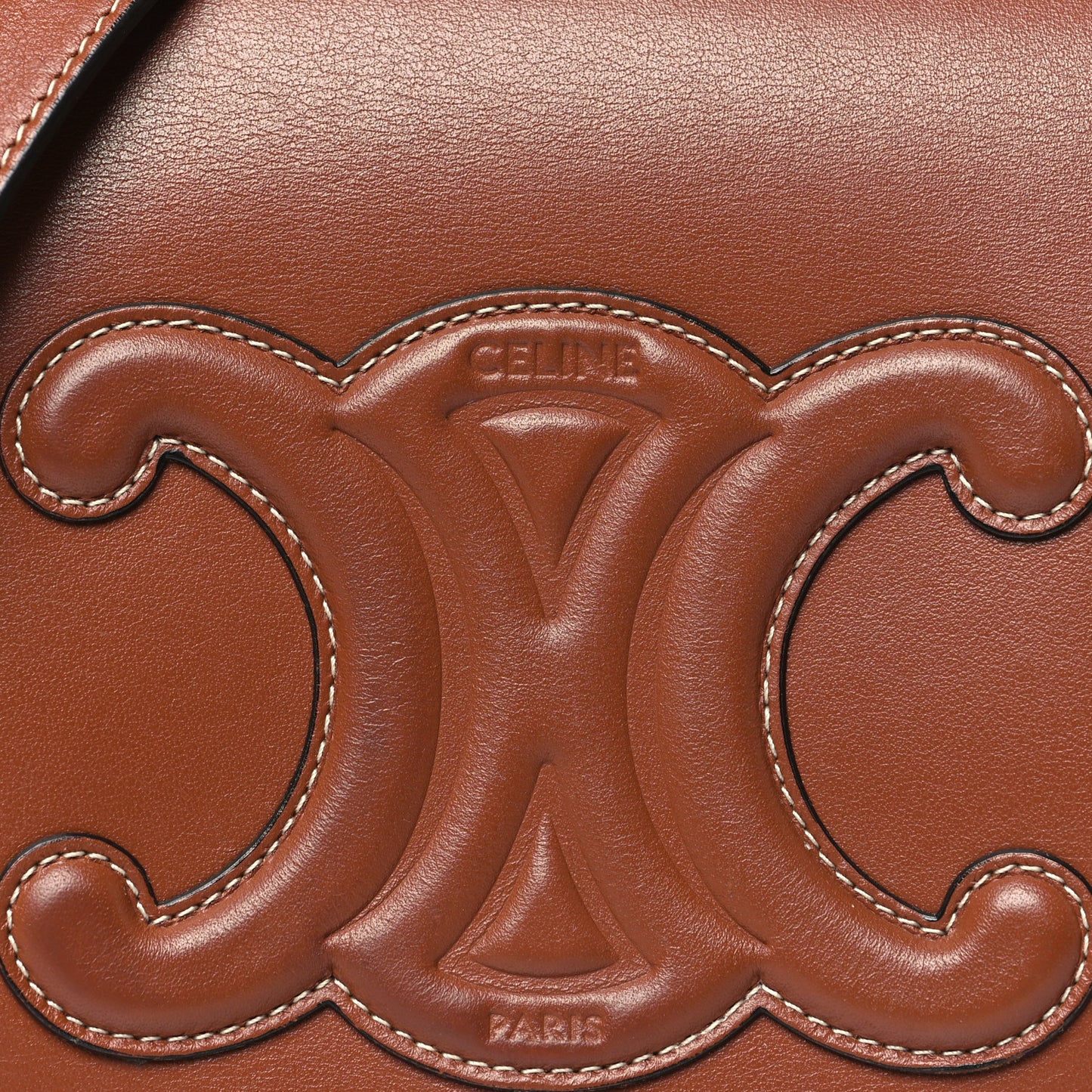 Smooth Calfskin Cuir Triomphe Folco Crossbody Bag Tan