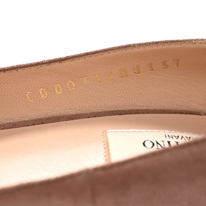 Valentino Garavani Suede Rockstud Peep Toe Pumps 37 Dahlia Rose 9 of 11