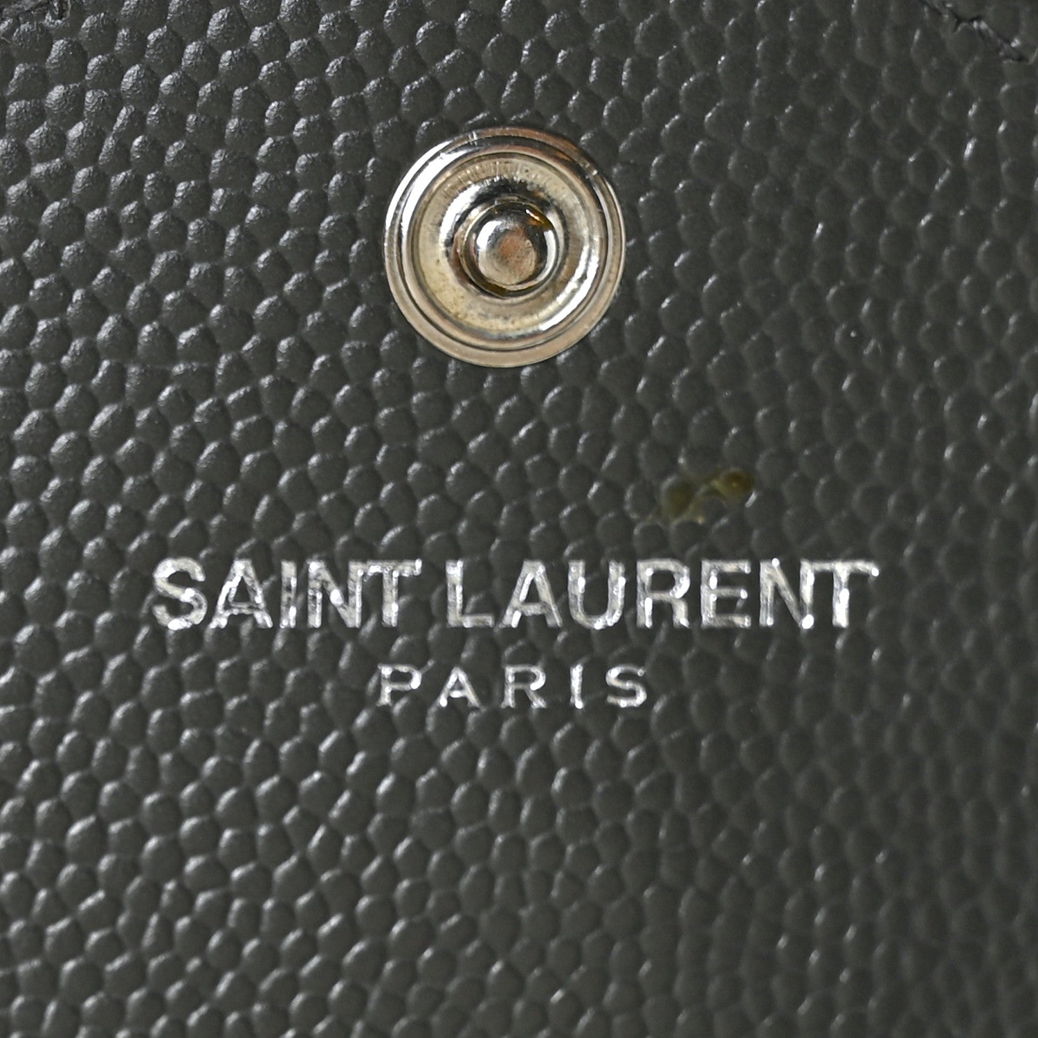 Saint Laurent Grain De Poudre Matelasse Chevron Small Monogram Envelope Wallet Earth 7 of 7