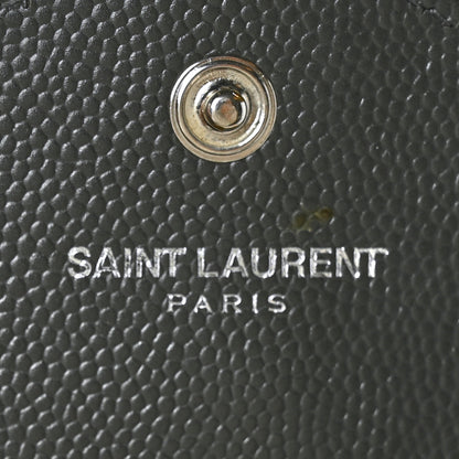 Saint Laurent Grain De Poudre Matelasse Chevron Small Monogram Envelope Wallet Earth 7 of 7