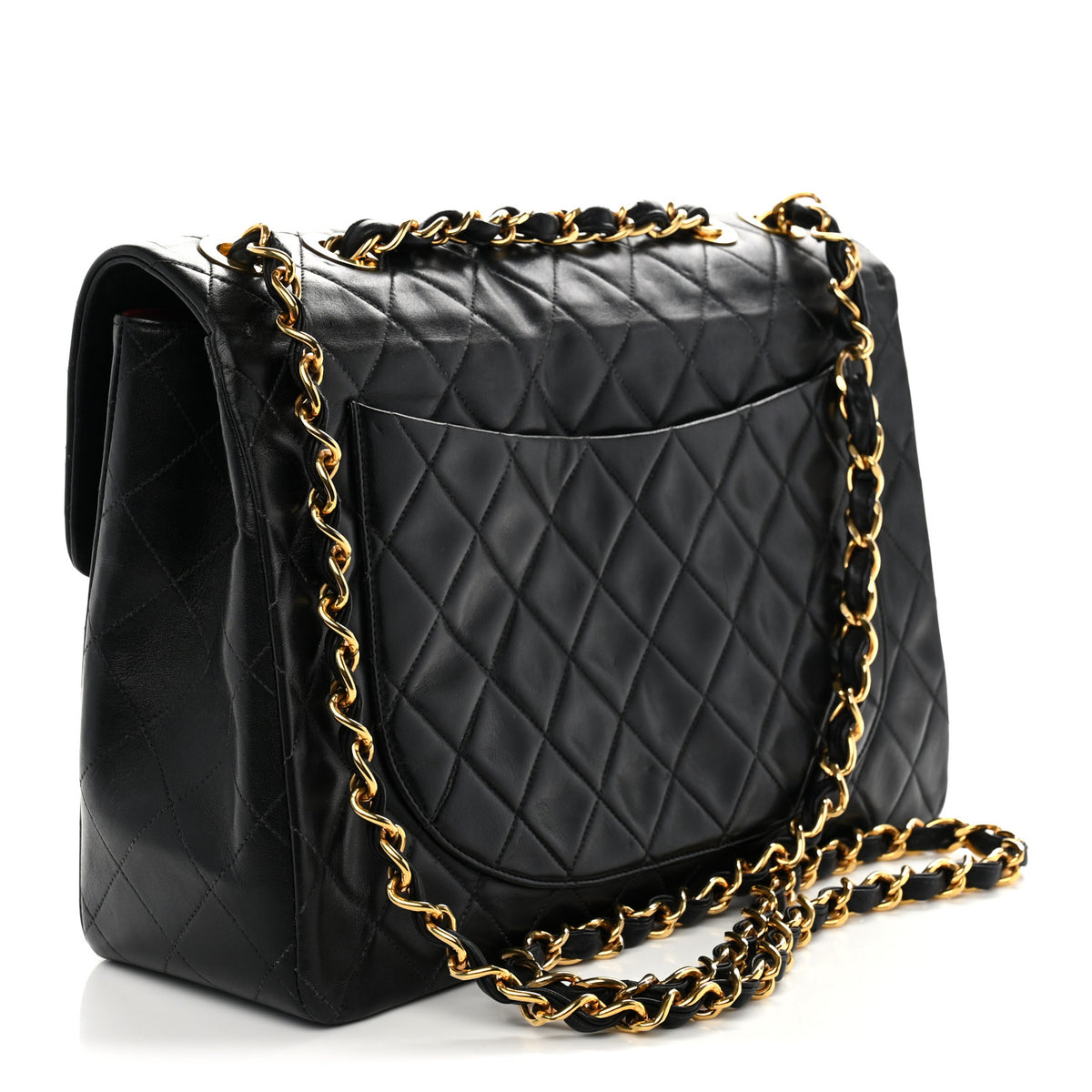 Chanel Lambskin Quilted XL Jumbo Single Flap Black 3 of 13