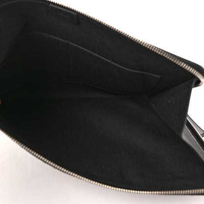 Fendi Vitello Dolce Fun Fair Embossed Zip Around Pouch Black Multicolor 5 of 8