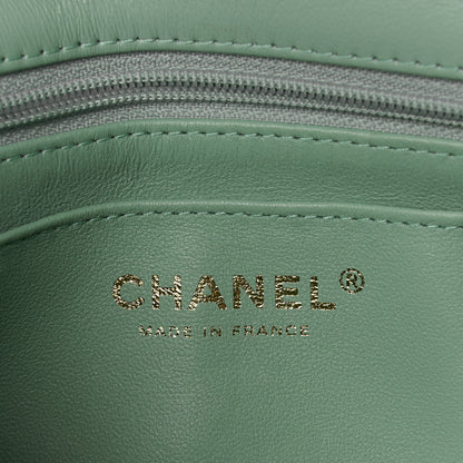 Chanel Lambskin Quilted Bi-Color Mini Top Handle Rectangular Flap Light Lilac Light Green 7 of 11