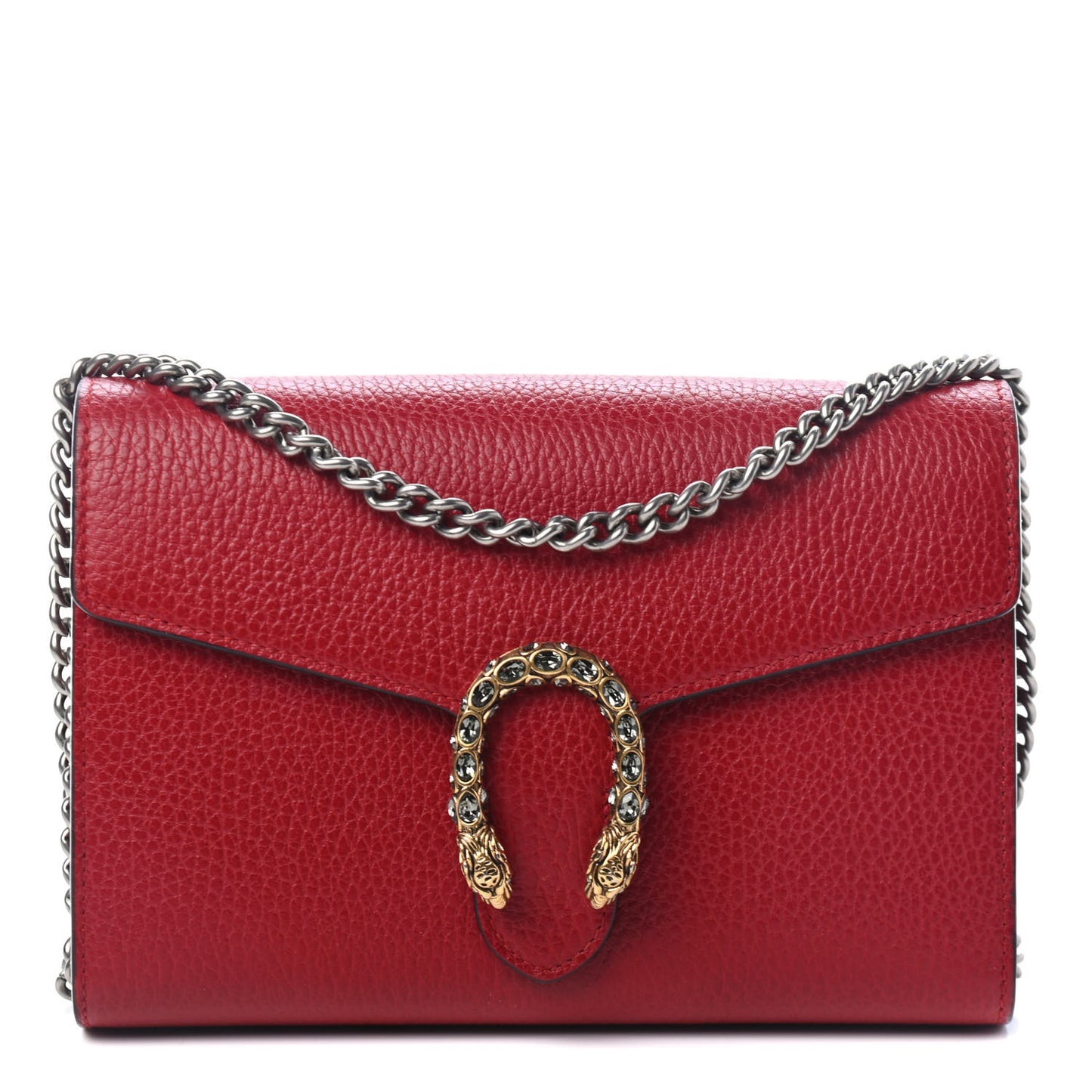 Calfskin Mini Dionysus Chain Wallet Hibiscus Red