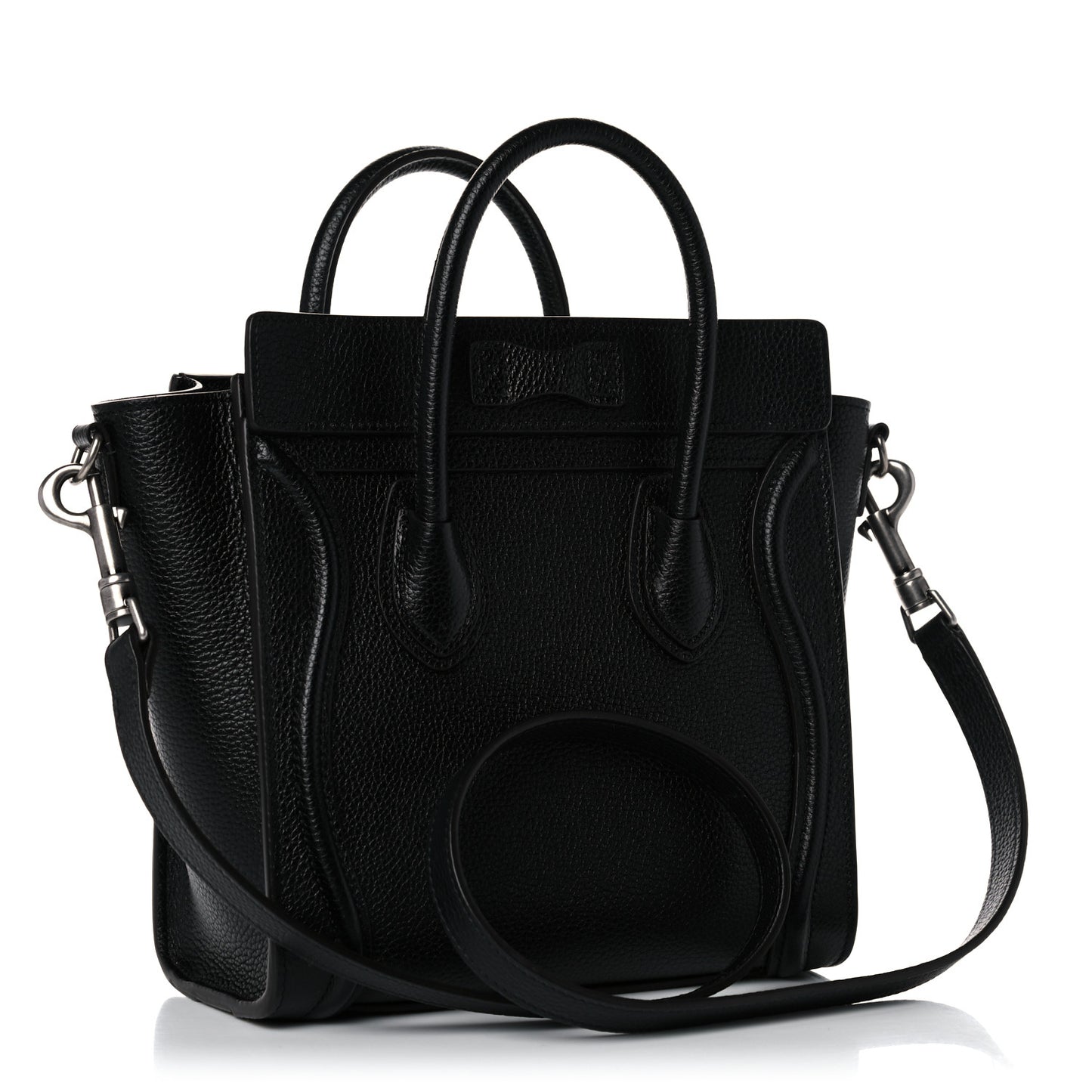 Drummed Calfskin Nano Luggage Black