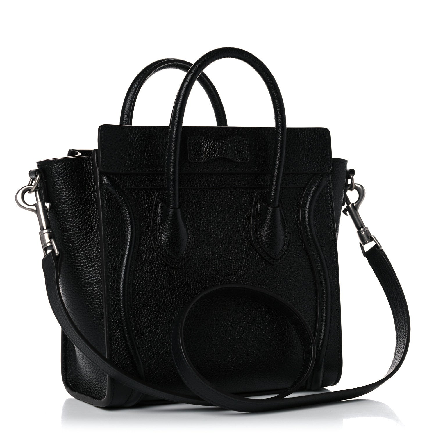 Celine Drummed Calfskin Nano Luggage Black 3 of 14