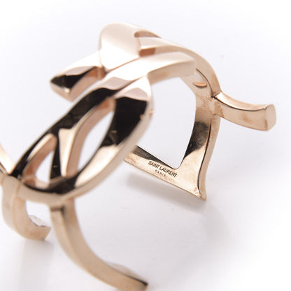 Saint Laurent Brass Monogram Cuff Bracelet Rose Gold 4 of 5