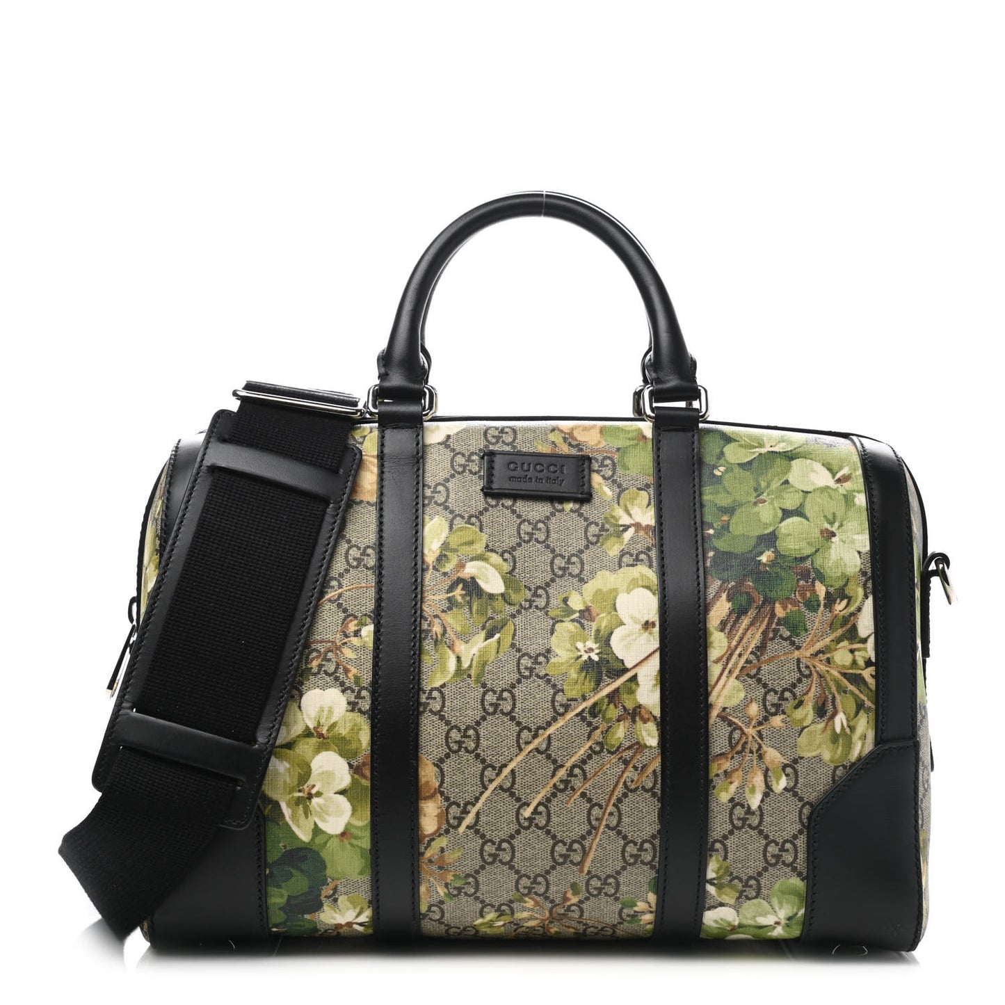 GG Supreme Monogram Blooms Medium Duffle Beige New Military Black