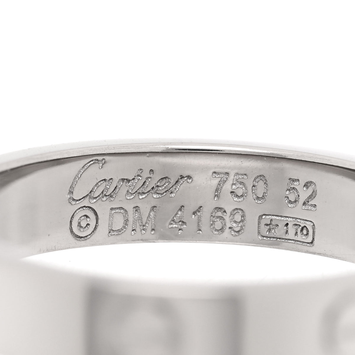 Cartier 18K White Gold 3.5mm LOVE Wedding Band Ring 52 6 4 of 4