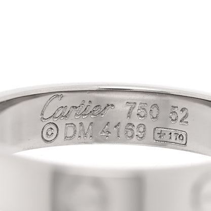 Cartier 18K White Gold 3.5mm LOVE Wedding Band Ring 52 6 4 of 4