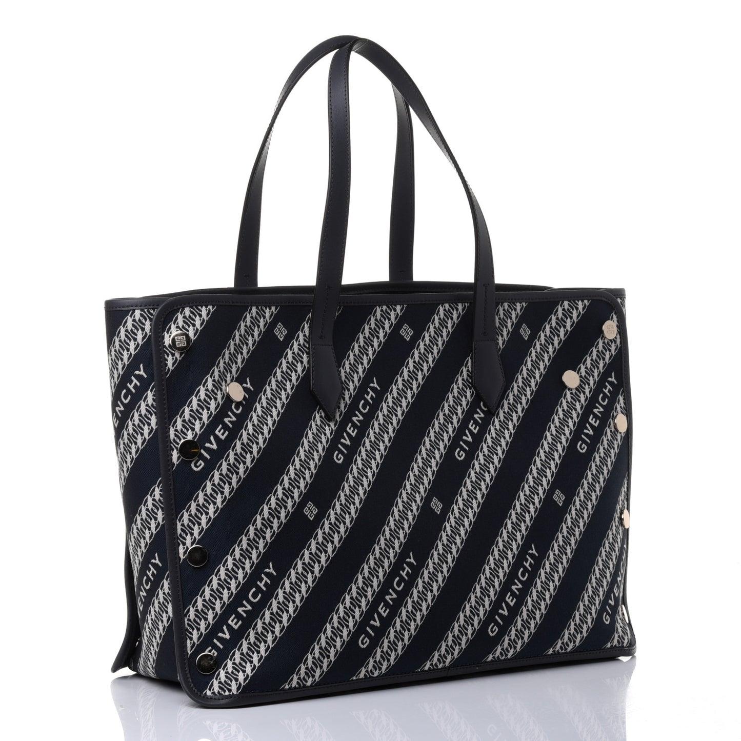 Canvas Jacquard Medium Bond Tote Oil Blue