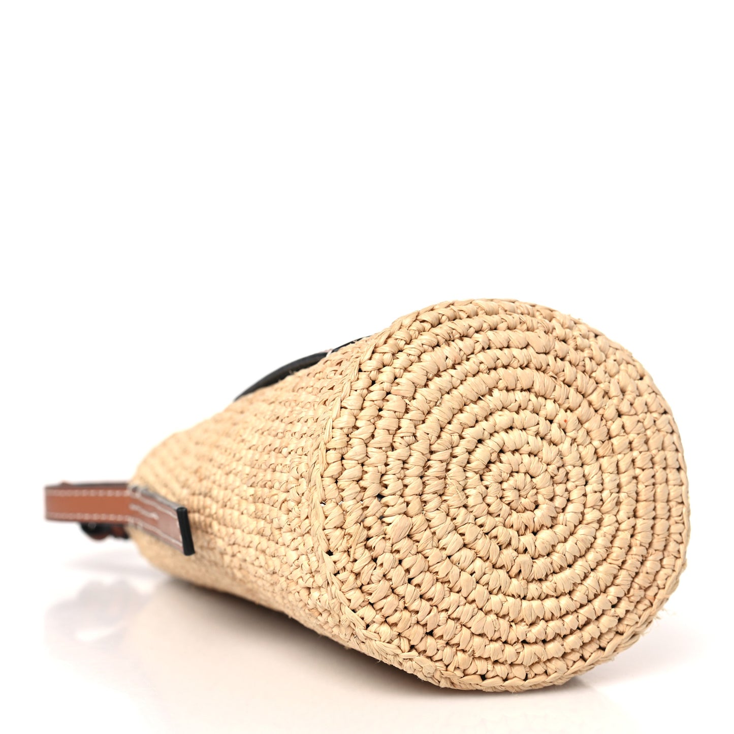 Calfskin Raffia Paulas Ibiza Bucket Bag Natural Tan