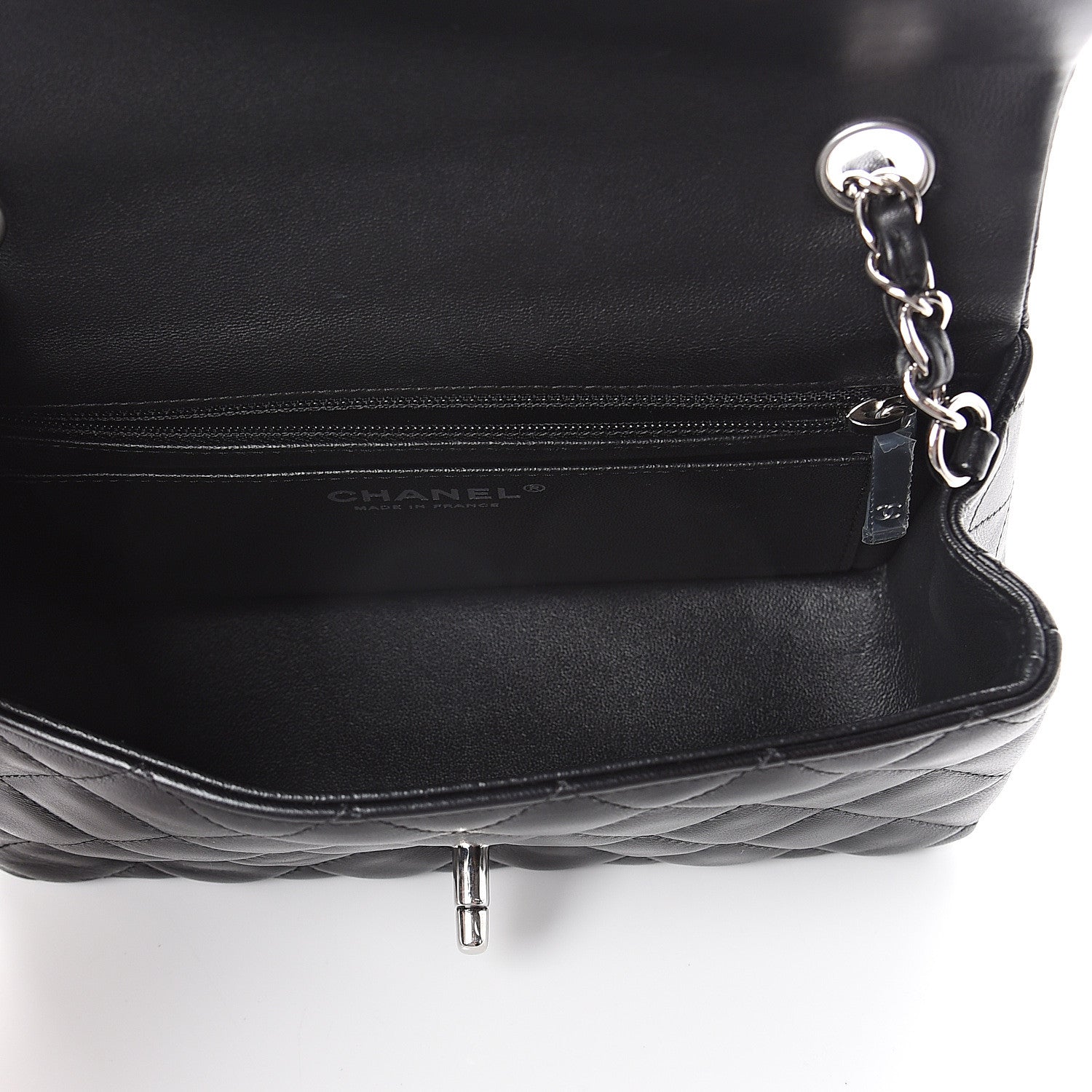 Chanel Lambskin Quilted Mini Rectangular Flap Black 4 of 8