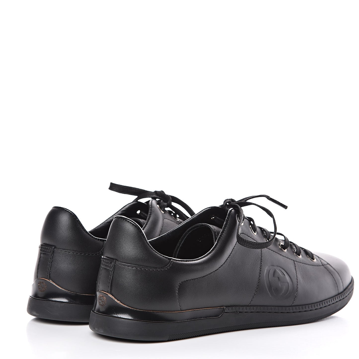 Calfskin Womens Interlocking G Sneakers 40 Black