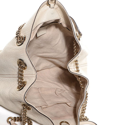 Gucci Pebbled Calfskin Medium Soho Chain Shoulder Bag Off White 6 of 8