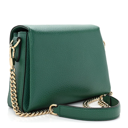 Gucci Dollar Calfskin Interlocking G Crossbody Bag Emerald 3 of 18