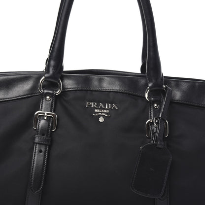 Prada Tessuto Nylon Soft Calf Shopping Satchel Black 7 of 10