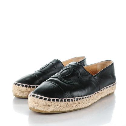 Chanel Lambskin CC Espadrilles 37 Black 3 of 11
