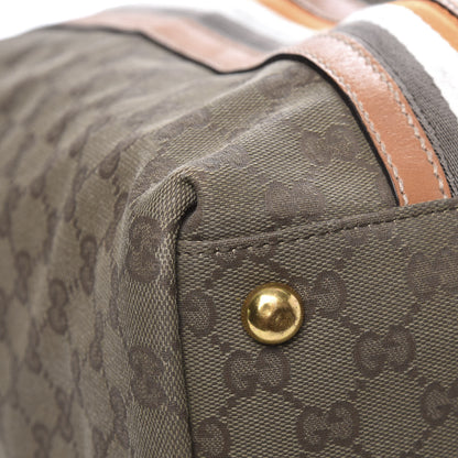 Gucci Calfskin Monogram Web Large Tote Brown 7 of 14