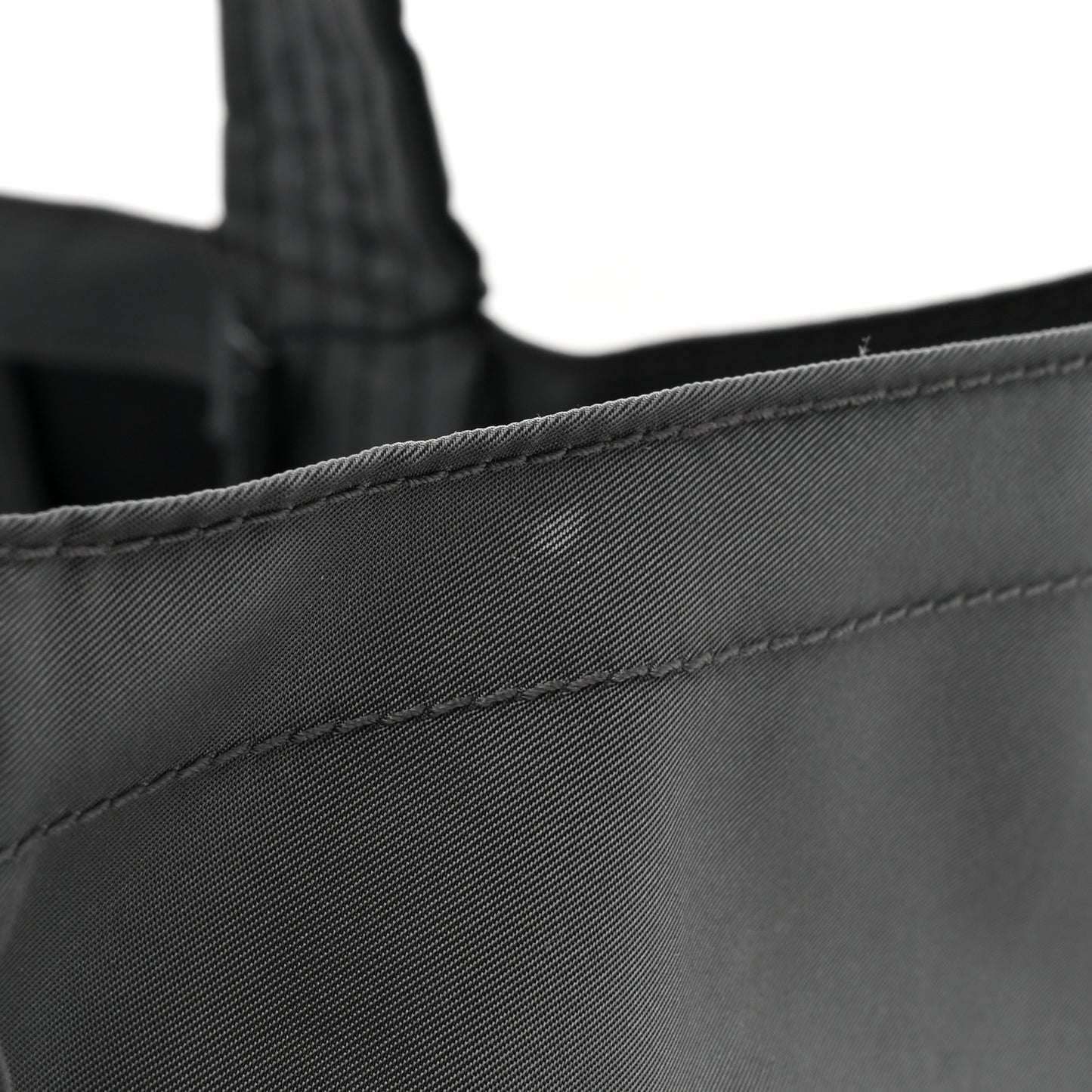Nylon Logo Trench Tote Bag Charcoal Grey